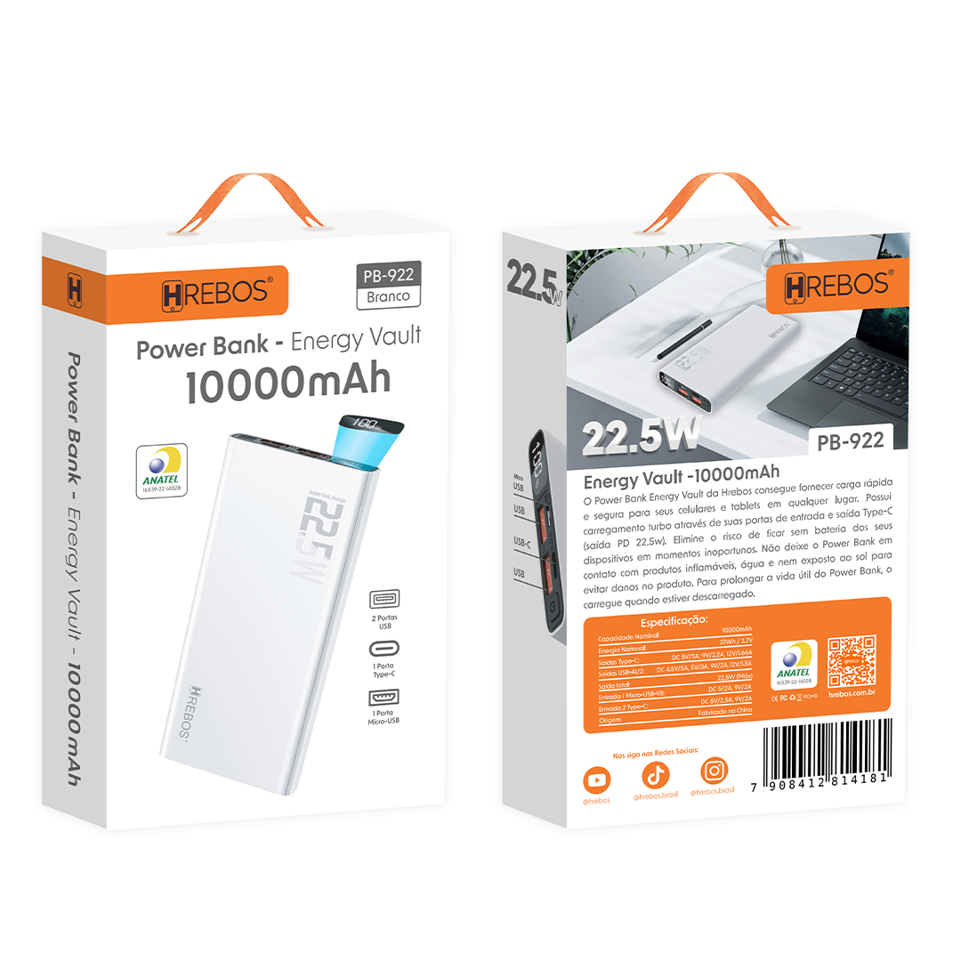 Power Bank - Energy Vault - 10.000mAh - Hrebos