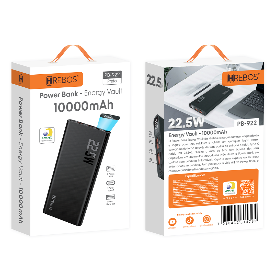 Power Bank - Energy Vault - 10.000mAh - Hrebos