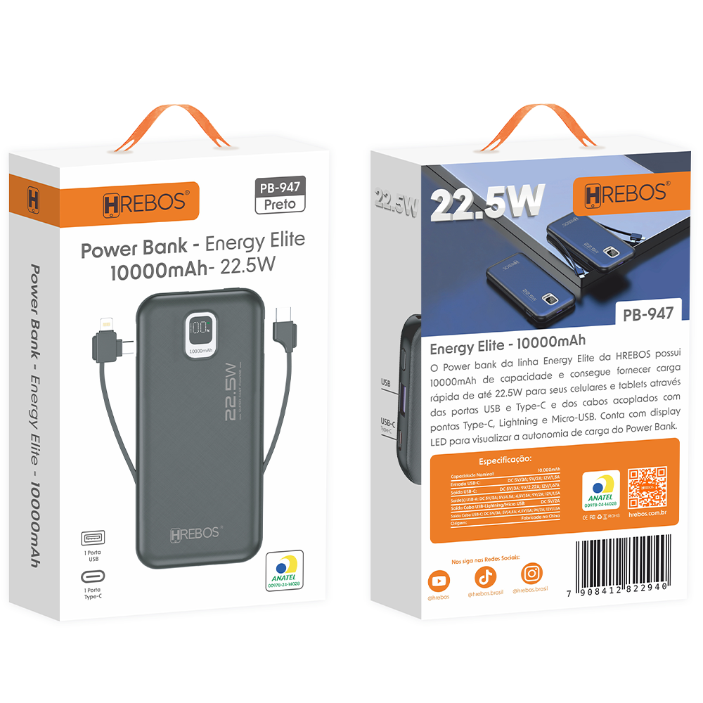 Power Bank - Energy Elite - 10.000mAh - Hrebos