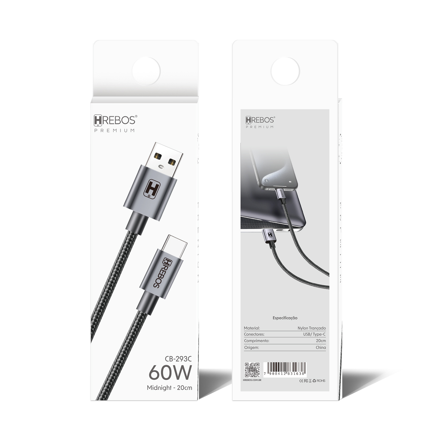 Cabo Midnight – 20cm (USB) - Hrebos