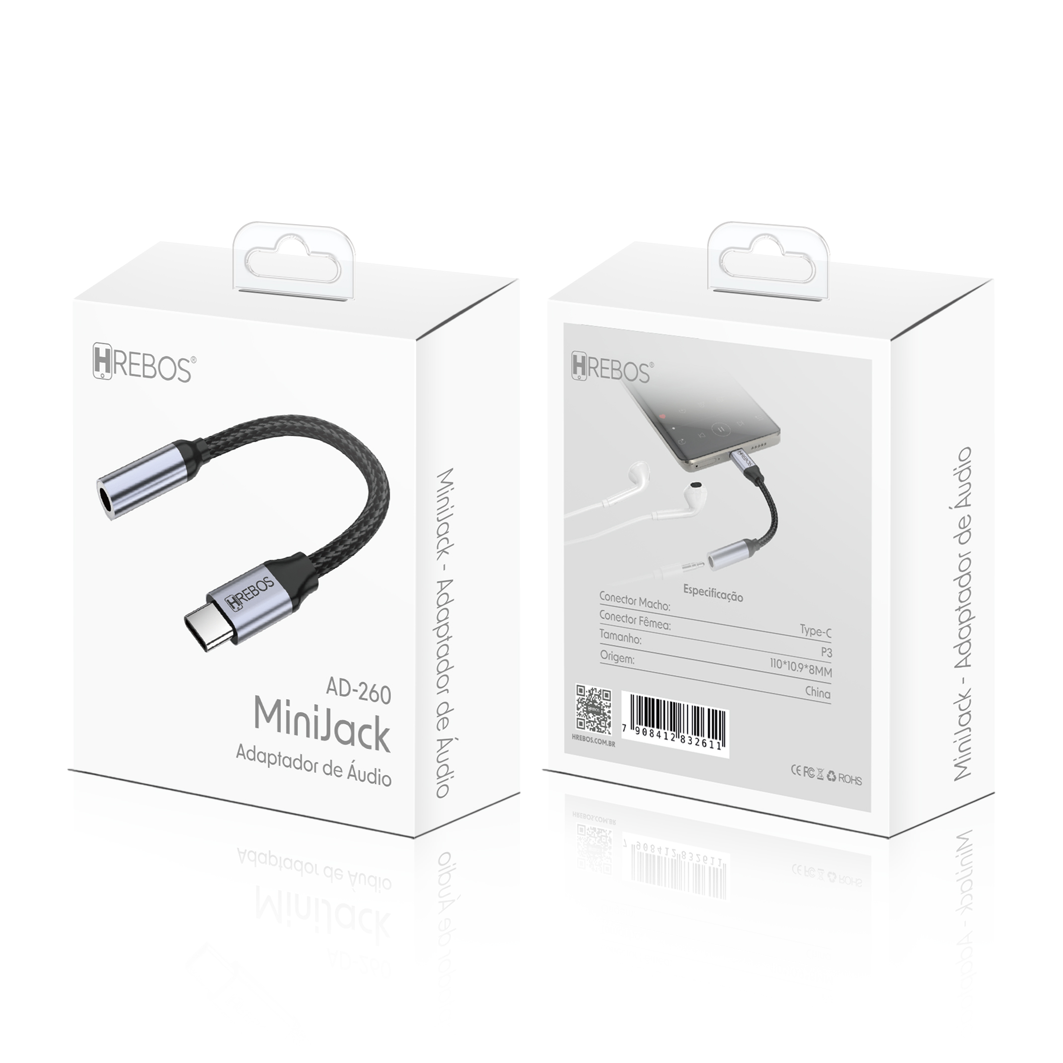 Adaptador de Aúdio - MiniJack - Hrebos