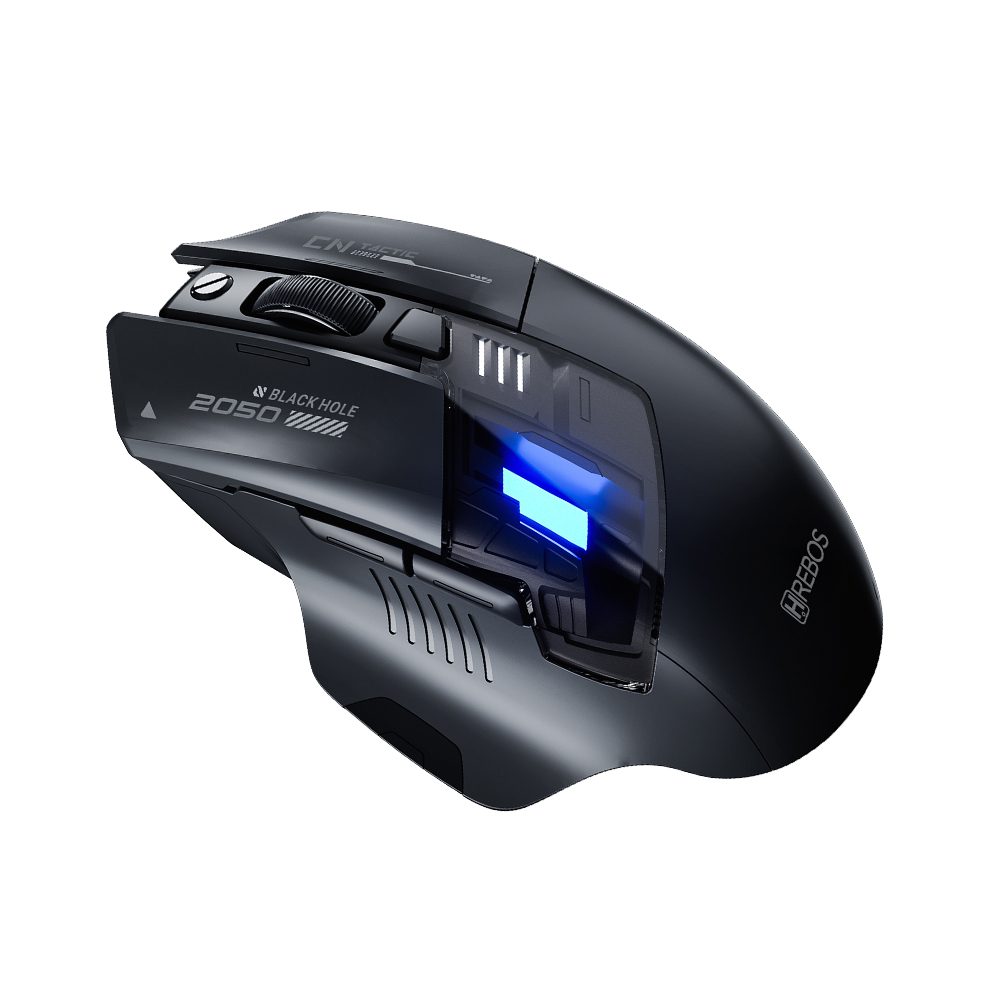 Hrebos Premium | Mouse GlideTrack 2400DPI - Preto - Hrebos