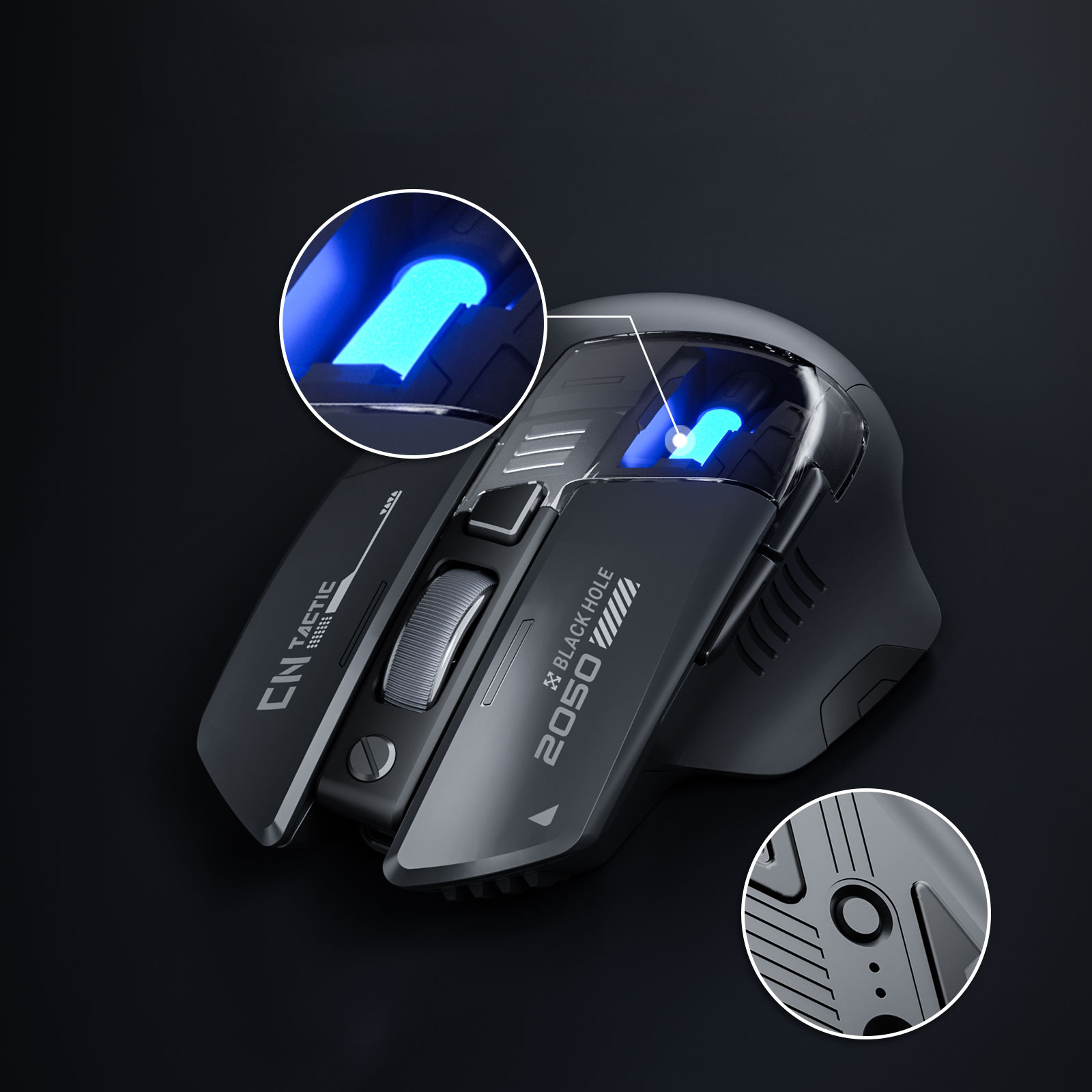 Hrebos Premium | Mouse GlideTrack 2400DPI - Preto - Hrebos